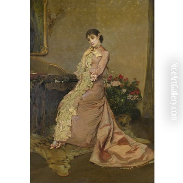 Spanish Beauty Oil Painting by Rogelio De Egusquiza Barrena