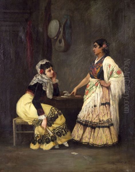 Femmes Dans Un Interieur Oil Painting by Rogelio De Egusquiza Barrena