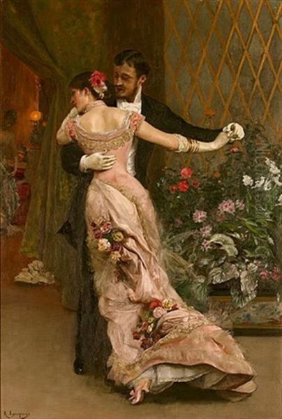The End Of The Ball Oil Painting by Rogelio De Egusquiza Barrena