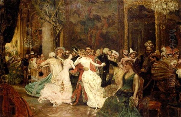 Una Noche En Venecia (a Soiree In Venice) Oil Painting by Rogelio De Egusquiza Barrena