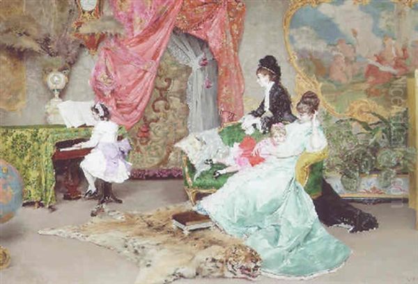 The Recital Oil Painting by Rogelio De Egusquiza Barrena