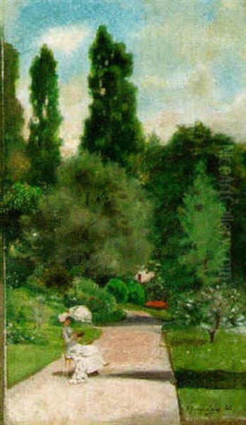 A Moment Of Leisure Oil Painting by Rogelio De Egusquiza Barrena