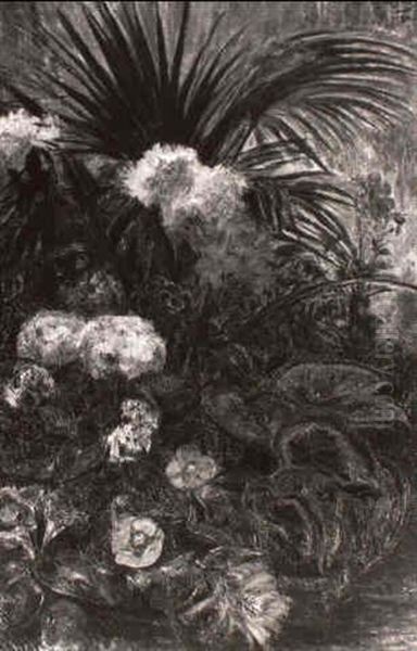 Fleurs Oil Painting by Rogelio De Egusquiza Barrena