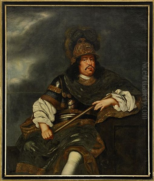 Portratt Av Kung Karl X Gustav (1622-1660) Oil Painting by David Klocker Von Ehrenstrahl