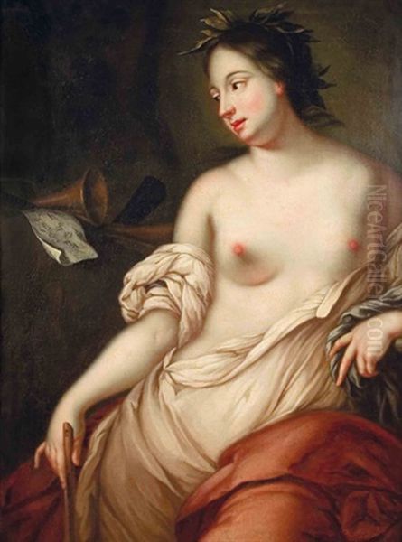 Allegory Of Music Oil Painting by David Klocker Von Ehrenstrahl