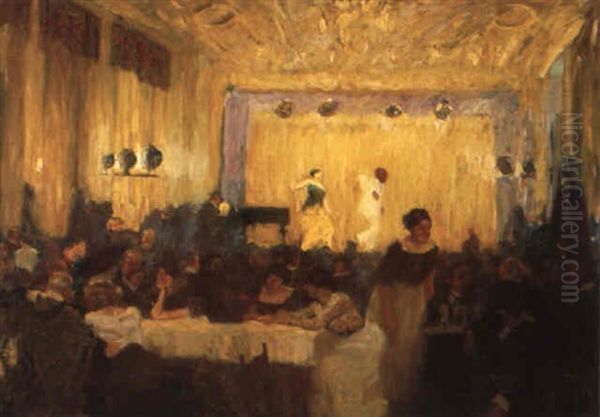 Kabaret Zum Siebten Himmel, Berlin Oil Painting by Franz Eichhorst