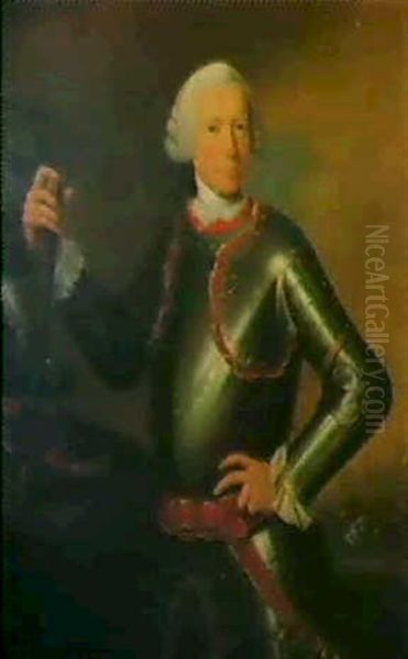 Bildnis Eines Feldherrn Im Harnisch Mit Einem Kommandostab Oil Painting by Joseph Eichler