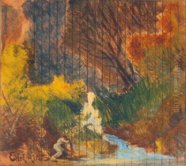 Washing Hair Oil Painting by Louis Michel Eilshemius