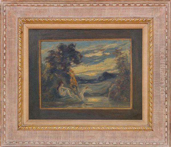 Two Women Bathing Oil Painting by Louis Michel Eilshemius