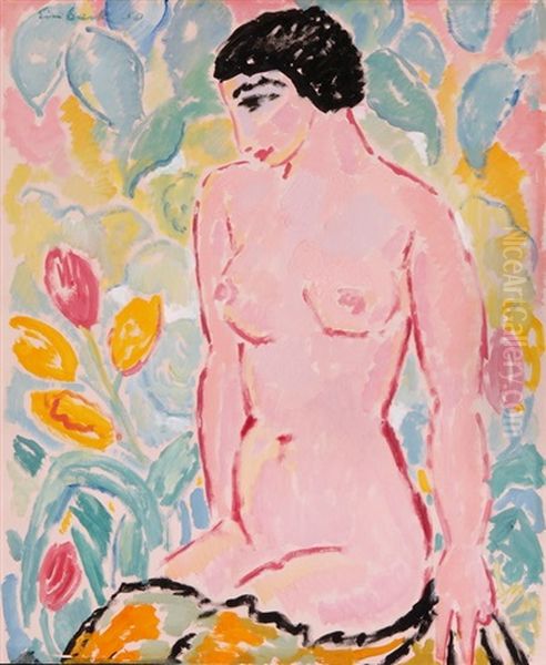 Nu Aux Tulipes Oil Painting by Georg Einbeck