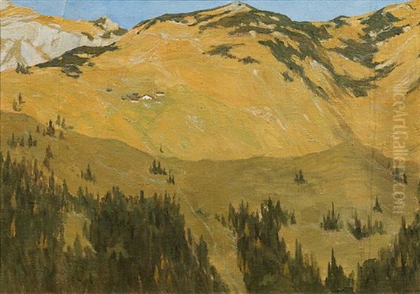 Ludoialm In Rofan, Tirol Oil Painting by Andreas Einberger