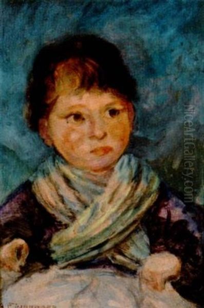 Bildnis Eines Kleinen Madchens Oil Painting by Andreas Einberger