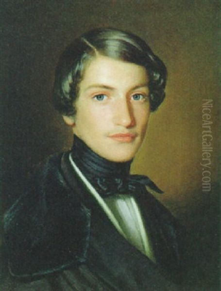 Herrenportrat Oil Painting by Anton Einsle