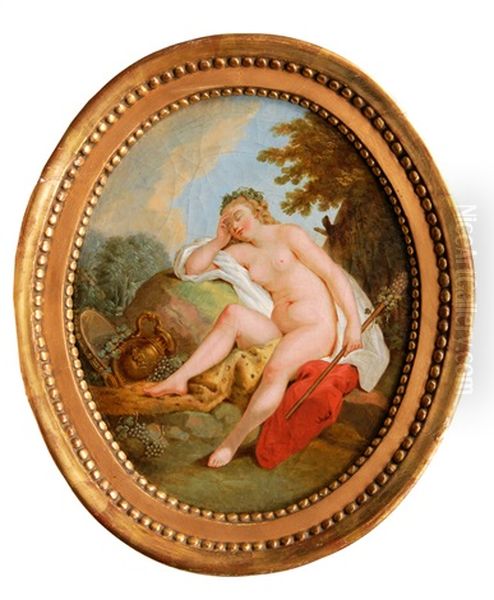 The Toilet Of Venus (+ A Sleeping Bacchante; Pair) Oil Painting by Eisen, Charles Joseph Dominique