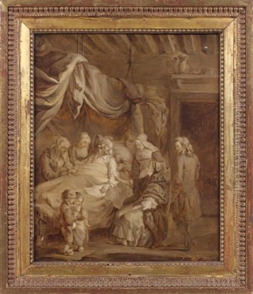 La Dame De Charite (study) Oil Painting by Eisen, Charles Joseph Dominique