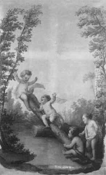 Jeux D'enfant Oil Painting by Eisen, Charles Joseph Dominique