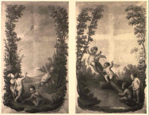 Jeux D'enfants Oil Painting by Eisen, Charles Joseph Dominique