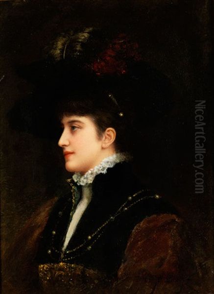 Bildnis Einer Dame Oil Painting by Emile Eisman-Semenowsky