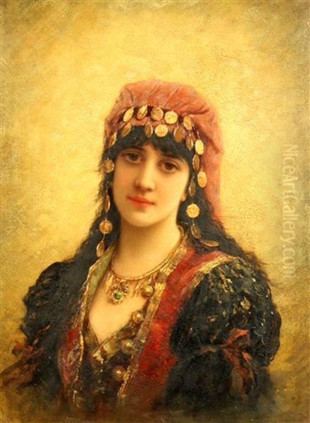 Gypsy Girl Oil Painting by Emile Eisman-Semenowsky