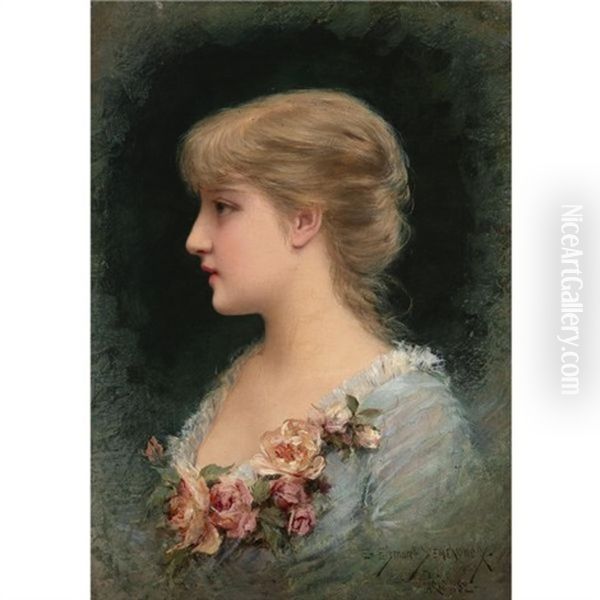 Portrait Of A Fair Beauty Oil Painting by Emile Eisman-Semenowsky