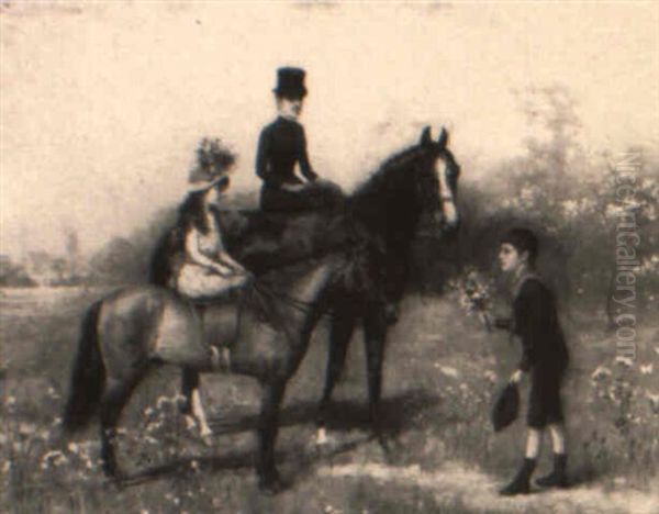 Les Petits Amoureux Oil Painting by Emile Eisman-Semenowsky