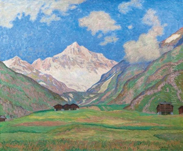 Blick Auf Den Oberalpstock Oil Painting by Ernst (Wilhelm Heinrich E. ) Eitner