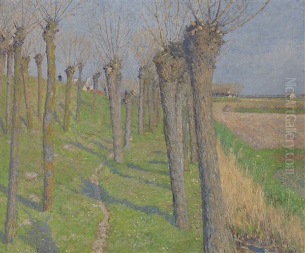 Kopfweiden Im Vorfruhling Oil Painting by Ernst (Wilhelm Heinrich E. ) Eitner