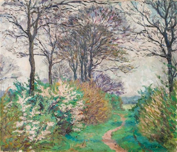 Spring Oil Painting by Ernst (Wilhelm Heinrich E. ) Eitner