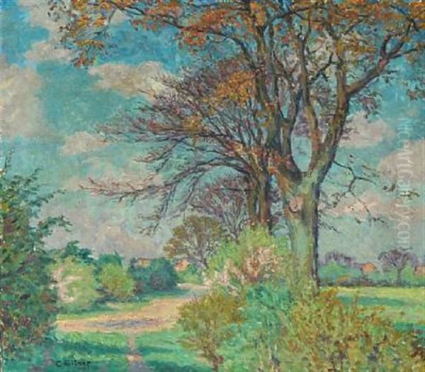 Landscape Oil Painting by Ernst (Wilhelm Heinrich E. ) Eitner