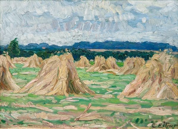 Wheat Field Oil Painting by Ernst (Wilhelm Heinrich E. ) Eitner