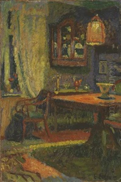 Interieur Oil Painting by Ernst (Wilhelm Heinrich E. ) Eitner