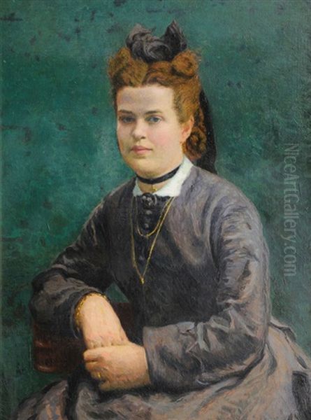 Portrait Of A Girl Oil Painting by Ernst (Wilhelm Heinrich E. ) Eitner
