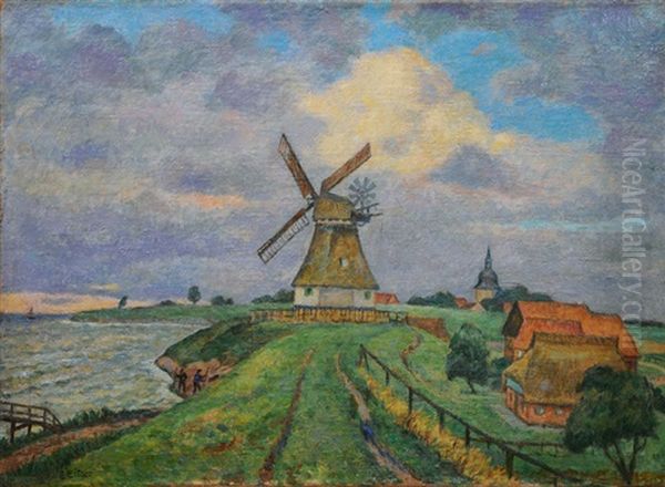 Brockdorf Mill Oil Painting by Ernst (Wilhelm Heinrich E. ) Eitner