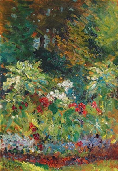 Blossoming Parkland Oil Painting by Ernst (Wilhelm Heinrich E. ) Eitner