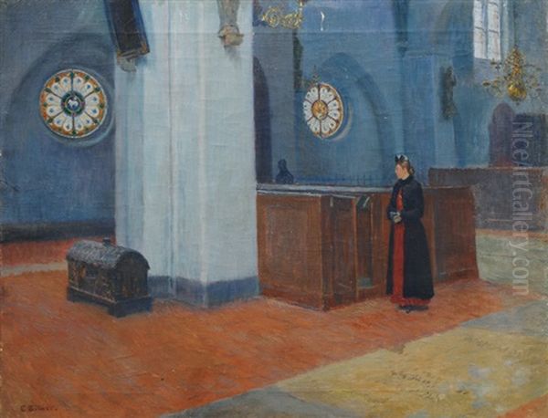 In The Chapel Oil Painting by Ernst (Wilhelm Heinrich E. ) Eitner