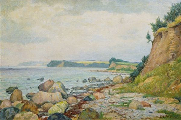 At The Baltic Sea Oil Painting by Ernst (Wilhelm Heinrich E. ) Eitner