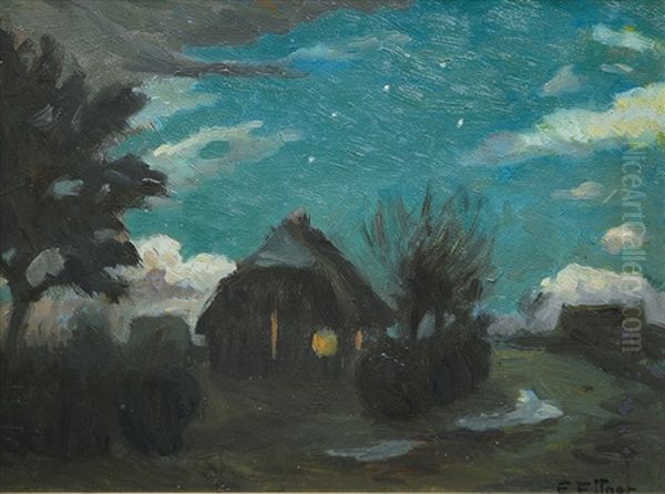 In The Moonlight Oil Painting by Ernst (Wilhelm Heinrich E. ) Eitner