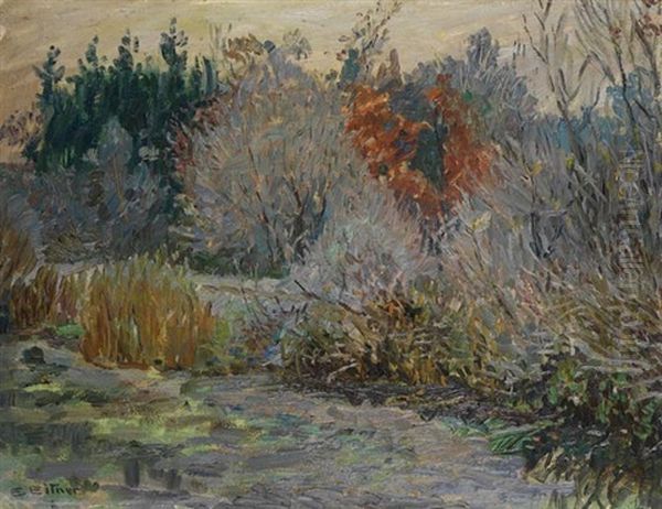 Reif Am Teich Oil Painting by Ernst (Wilhelm Heinrich E. ) Eitner