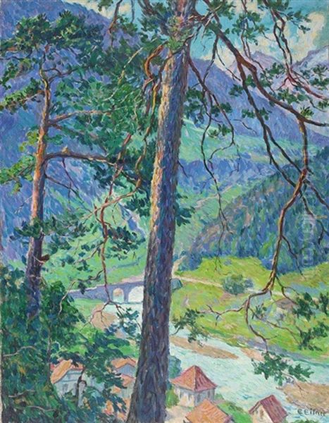 Aus Amsteg, Schweiz. Morgen Oil Painting by Ernst (Wilhelm Heinrich E. ) Eitner