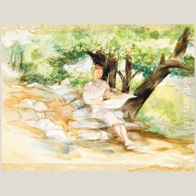 La Lectura Oil Painting by Aurelio Arteta