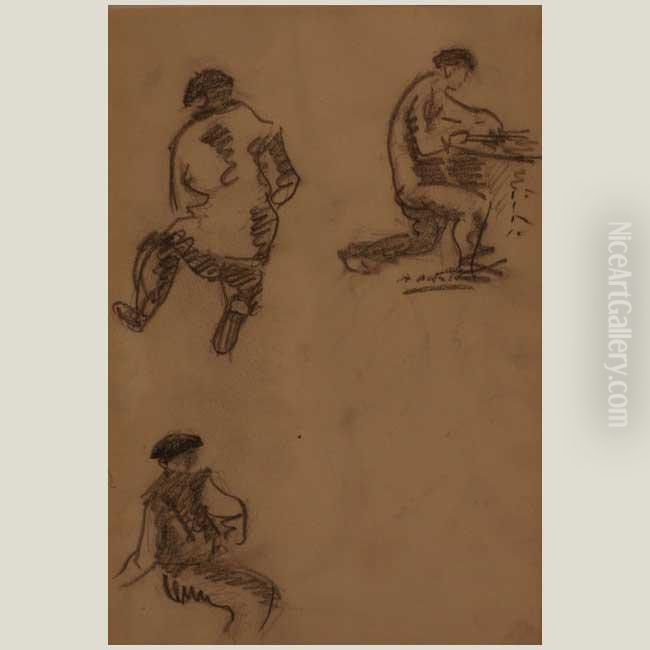 Estudio De Figuras Oil Painting by Aurelio Arteta