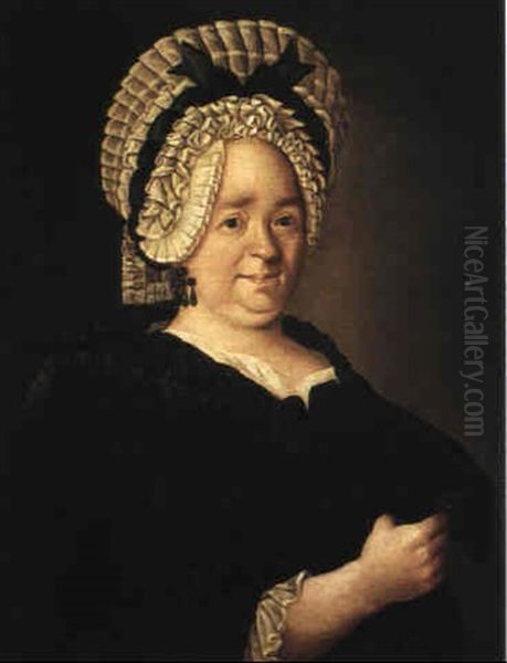 Portratt Av Zrkebiskopinnan Benzelius (1741-1803) Oil Painting by Anders Eklund