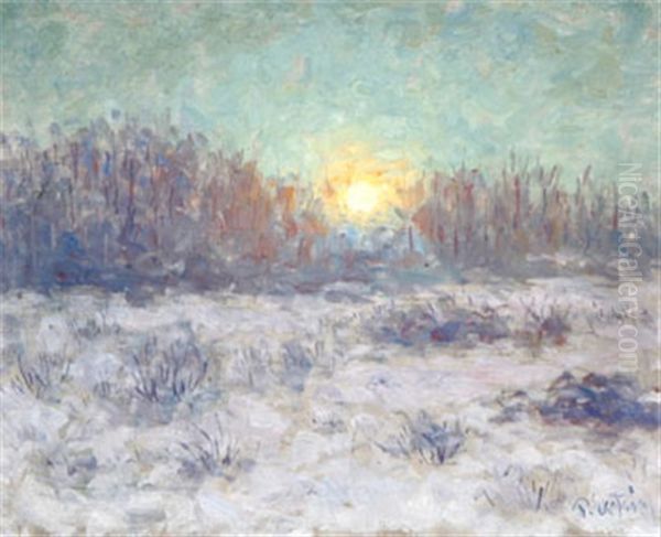 Solnedgang Oil Painting by Per Ekstroem