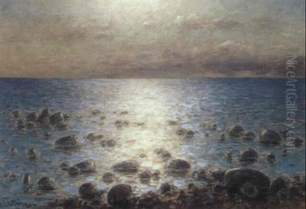 Glittrande Hav Oil Painting by Per Ekstroem