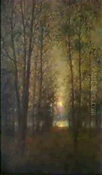 Manskenslandskap Oil Painting by Per Ekstroem