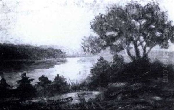 Manskenslandskap Oil Painting by Per Ekstroem