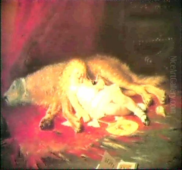 Zwei Gute Freunde Oil Painting by Knut Ekwall