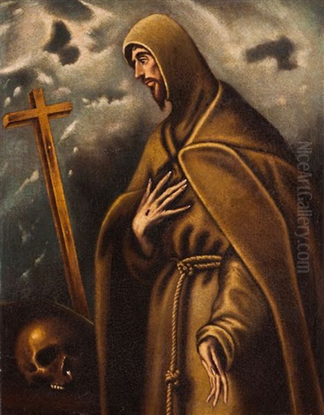 Saint Francis Of Assisi Oil Painting by El Greco (Domenikos Theotokopoulos)