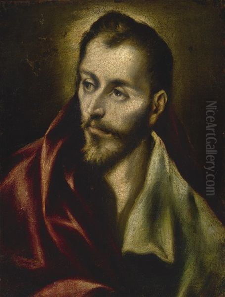 Head Of An Apostle Oil Painting by El Greco (Domenikos Theotokopoulos)