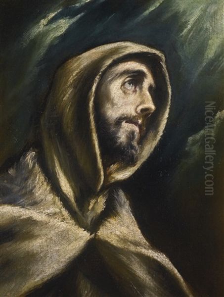 Saint Francis Of Assisi Oil Painting by El Greco (Domenikos Theotokopoulos)